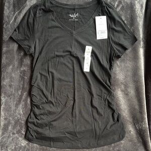 Black V-Neck Maternity Top